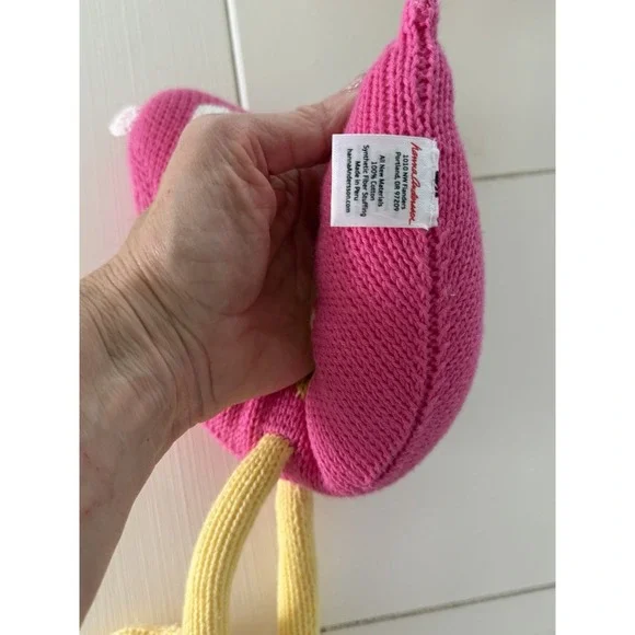 Hanna Andersson Pink Knit Bird Plush 9" - Picture 3 of 4